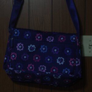 EUC Vibrant Vera Bradley Purple, Pink, Blue Floral Messenger Bag